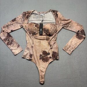 NWT Fashion Nova Cheetah Print Body Suit Women’s Medium